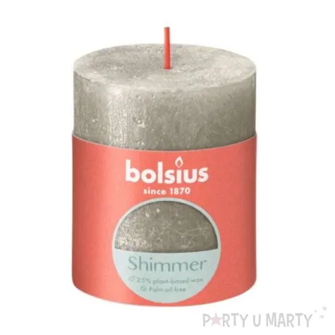 swieca pienkowa rustic szampanski bolsius 80 68 mm