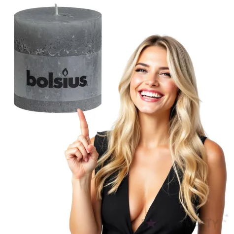 swieca pienkowa rustic szara jasna bolsius 100 100 mm