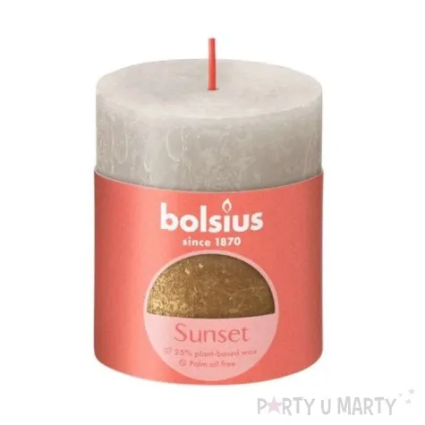 swieca pienkowa rustic szary bolsius 80 68 mm