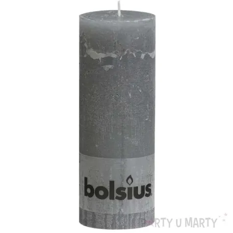 swieca pienkowa rustic szary jasny bolsius 190 68 mm