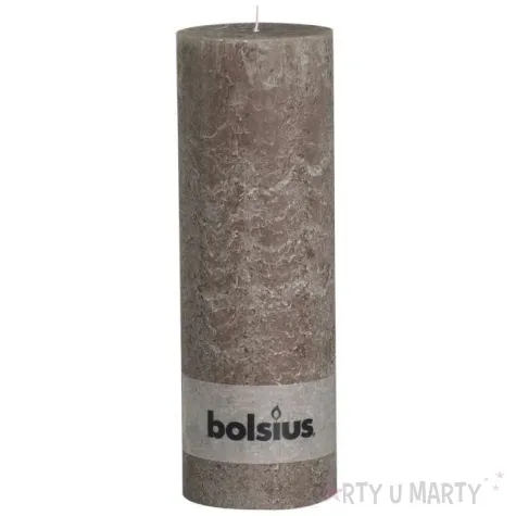 swieca pienkowa rustic taupe bolsius 300 100 mm