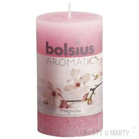 swieca pienkowa rustic zapach magnolii rozowa bolsius 100 58 mm