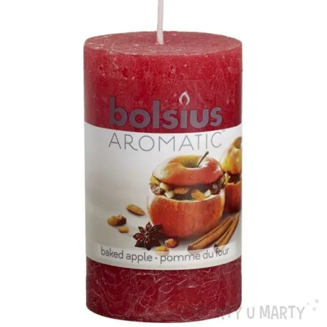 swieca pienkowa rustic zapach pieczonego jablka czerwona bolsius 100 58 mm