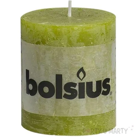 swieca pienkowa rustic zielona trzcinowa bolsius 80 68 mm