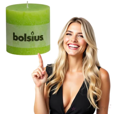 swieca pienkowa rustic zielony jasny bolsius 100 100 mm