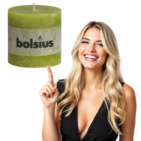 swieca pienkowa rustic zielony trzcinowy bolsius 100 100 mm