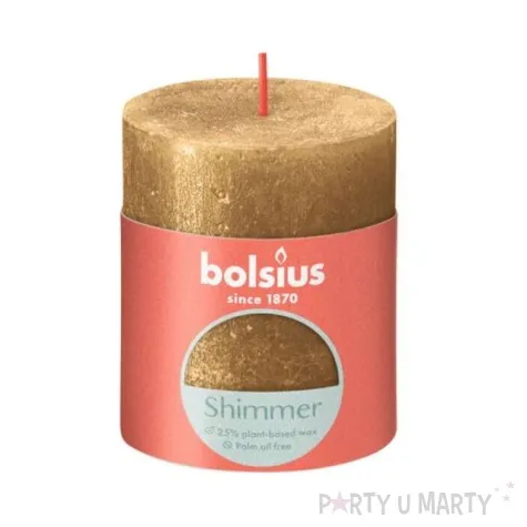 swieca pienkowa rustic zloty bolsius 80 68 mm