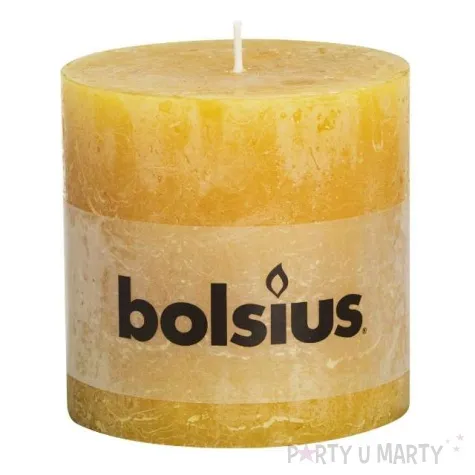 swieca pienkowa rustic zolta bolsius 100 100 mm
