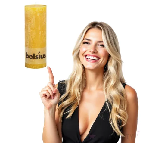 swieca pienkowa rustic zolta bolsius 190 68 mm