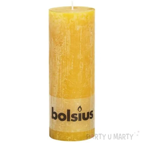 swieca pienkowa rustic zolta bolsius 190 68 mm