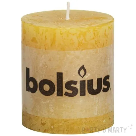 swieca pienkowa rustic zolta bolsius 80 68 mm