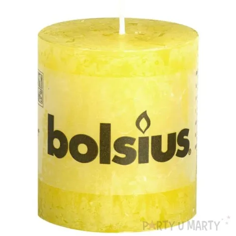 swieca pienkowa rustic zolta sloneczna bolsius 80 68 mm