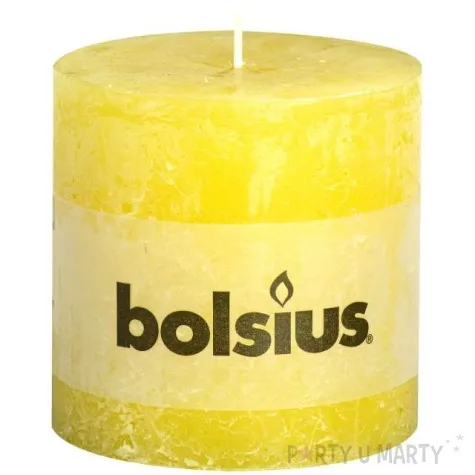 swieca pienkowa rustic zolty bolsius 100 100 mm