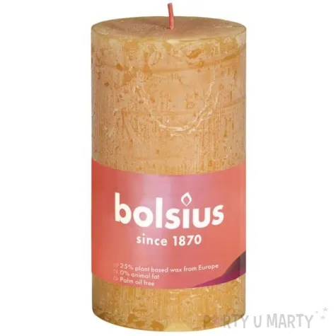 swieca pienkowa rustic zolty miodowy bolsius 100 50 mm
