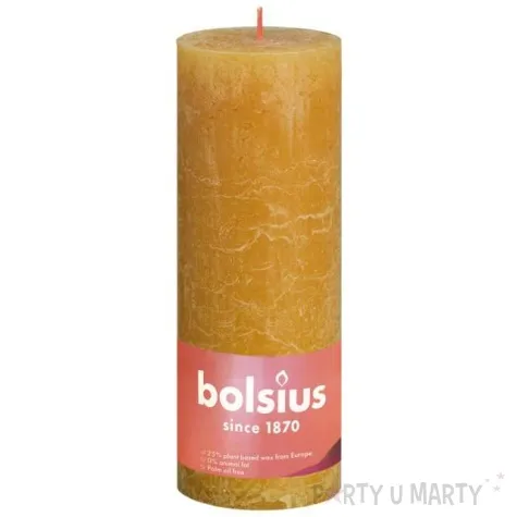 swieca pienkowa rustic zolty miodowy bolsius 190 68 mm