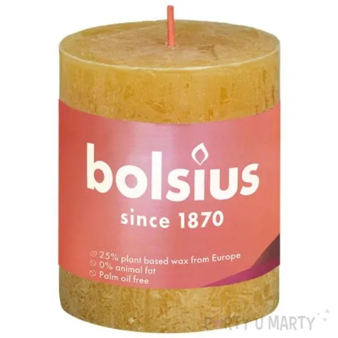 swieca pienkowa rustic zolty miodowy bolsius 80 68 mm