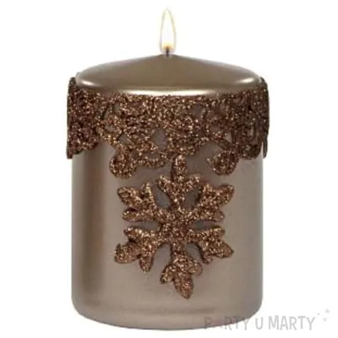 swieca pienkowa sniezynka brazowa adpal 100 70 mm