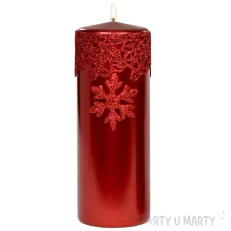 swieca pienkowa sniezynka czerwona adpal 200 70 mm