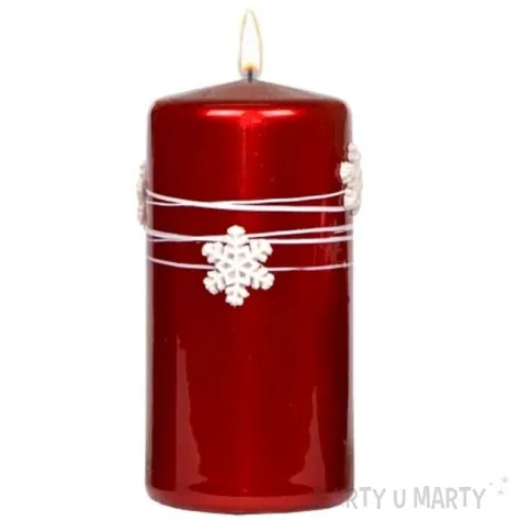 swieca pienkowa sniezynki bordowa adpal 120 58 mm