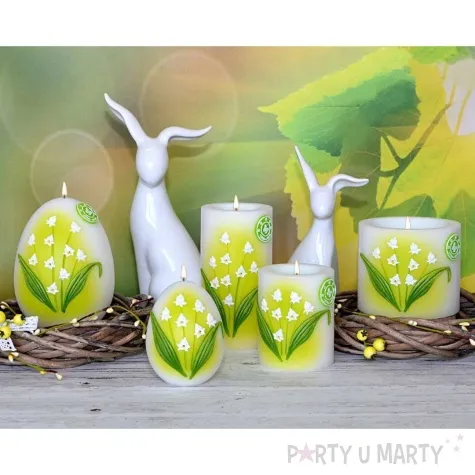 swieca pienkowa wielkanocna konwalia biala adpal 100 70 mm