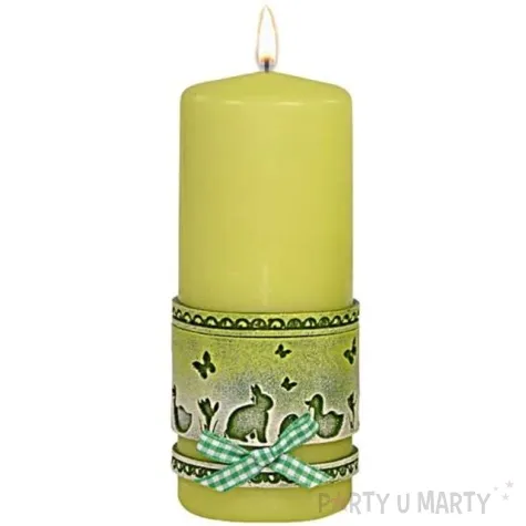 swieca pienkowa wielkanocna koronka zielona adpal 150 58 mm