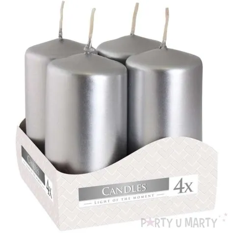 swieca pienkowa wotywna metallic srebrna bispol 80 38 mm 4 szt