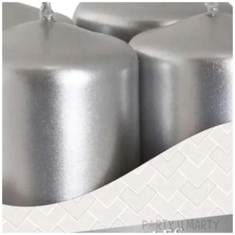 swieca pienkowa wotywna srebrna metaliczna aura 60 38 mm 4 szt