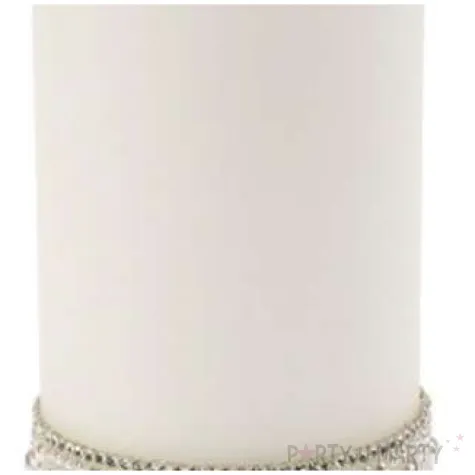 swieca pienkowa z perelkami biala mat 140 mm ravi