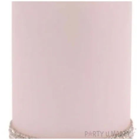 swieca pienkowa z perelkami jasny roz 140 mm ravi