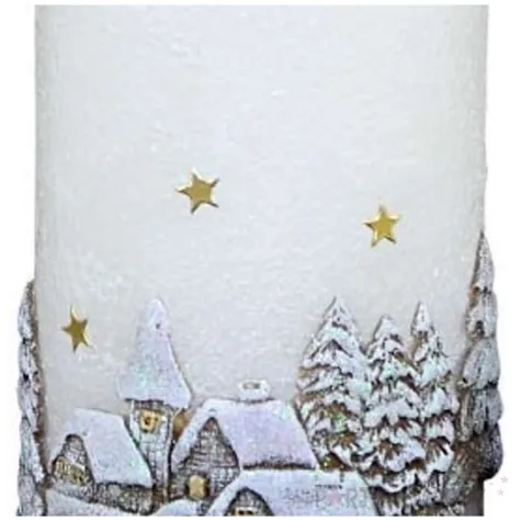 swieca pienkowa zimowa wioska dioda led bialo brazowa adpal 115 70