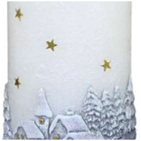 swieca pienkowa zimowa wioska dioda led bialo szara adpal 115 70 mm