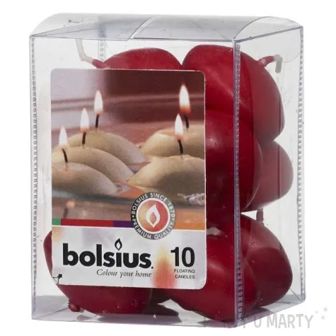 swieca plywajaca bordowa bolsius 30 45 mm 10 szt