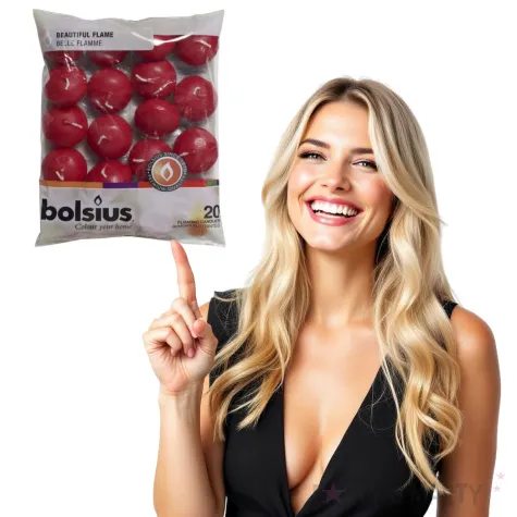 swieca plywajaca bordowa bolsius 30 45 mm 20 szt