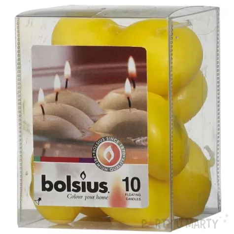 swieca plywajaca zolta bolsius 30 45mm 10 szt