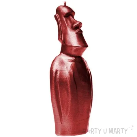 swieca posag moai czerwony metalik candellana