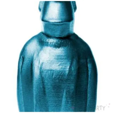 swieca posag moai niebieski metalik candellana