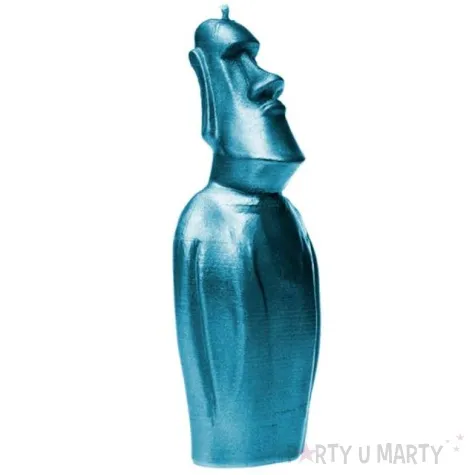 swieca posag moai niebieski metalik candellana