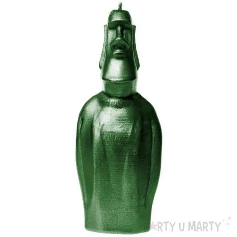 swieca posag moai zielony metalik candellana