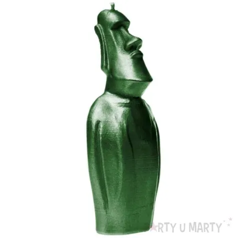 swieca posag moai zielony metalik candellana