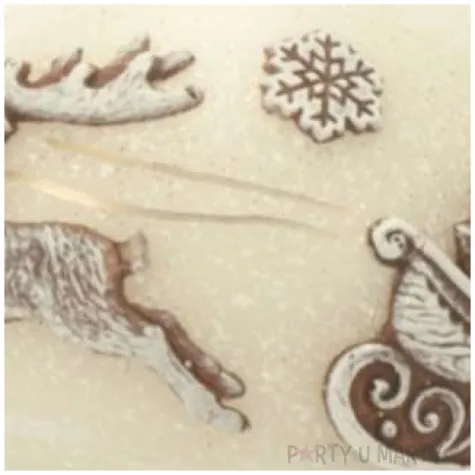 swieca renifery ciagnace sanie ecru bartek candles 80 mm