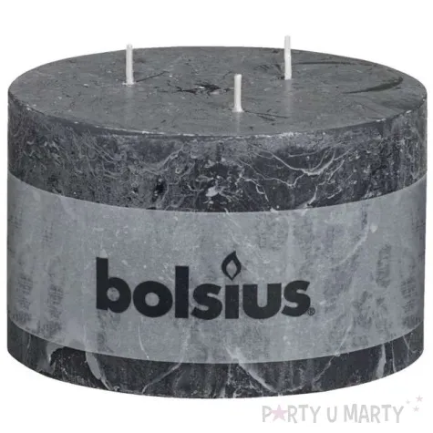 swieca rustic 3 knoty antracytowa bolsius 90 140 mm