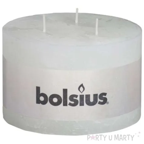 swieca rustic 3 knoty biala bolsius 90 140 mm