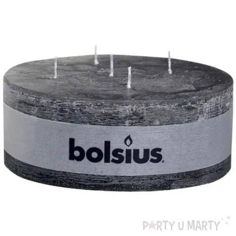 swieca rustic 5 knotow antracytowa bolsius 70 185 mm