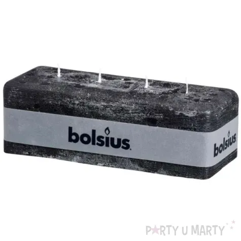 swieca rustic blok 4 knoty antracyt bolsius 80 250 mm