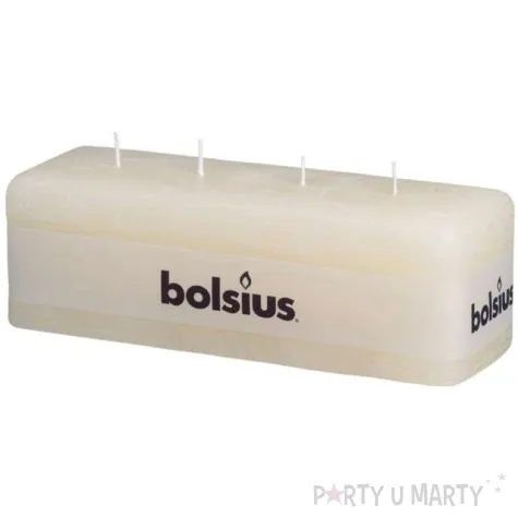 swieca rustic blok 4 knoty kremowa bolsius 80 250 mm