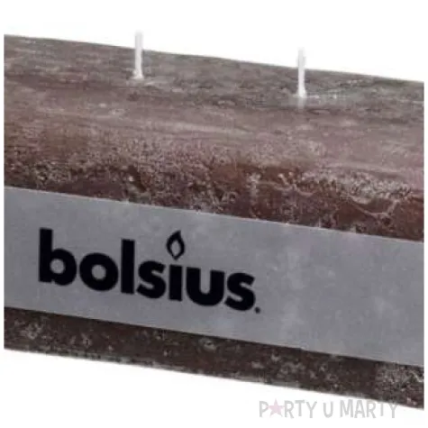 swieca rustic blok 4 knoty taupe bolsius 80 250 mm