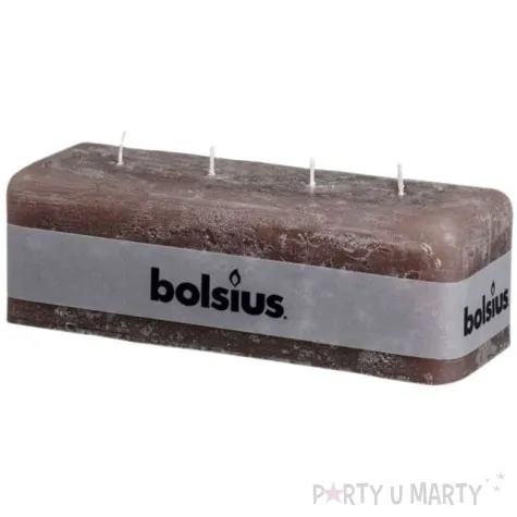 swieca rustic blok 4 knoty taupe bolsius 80 250 mm