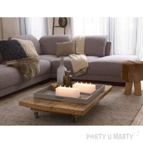 swieca rustic blok 4 knoty taupe bolsius 80 250 mm