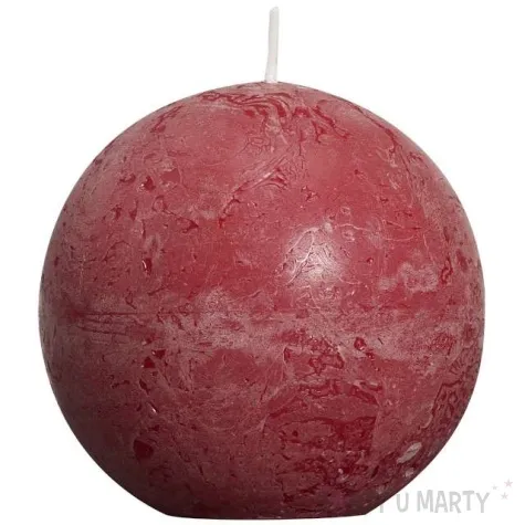 swieca rustic kula 80mm bordowa bolsius