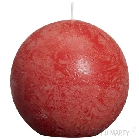 swieca rustic kula 80mm czerwona bolsius